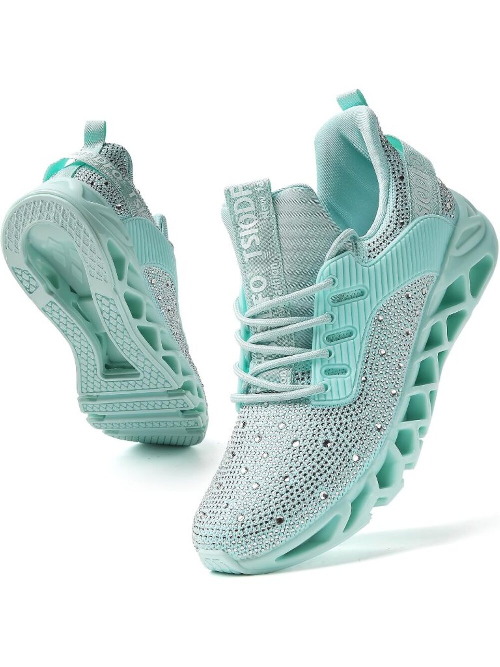 Women's Lake Blue High Upper Sneakers Breathable Athletic Basketball Shoes